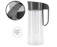 Cucina Sana Tritan 2 Liter Karaffe mit Einsatz - 100% BPA-frei für Wasser, Limonade, Getränke, Früchte, Tee, Säfte und Eiswürfel. (Schwarz)