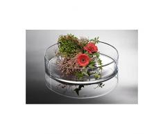Glasschale, Dekoschale CORA,flach, rund, H 8 cm Ø 39cm, transparent, Sandra Rich