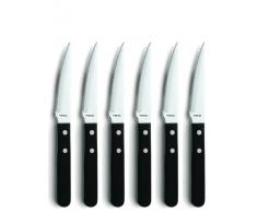 Amefa PIAZZA 7000 Steak-& Pizzamesser-Set, für 6 Personen, poliert & rostfrei, Steakbesteck, Pizzabesteck, Edelstahl, 13/0 Klingenstahl, Kunststoff, Silber, 6-teilig