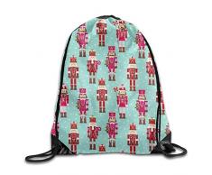 NA Nussknacker-Rucksack, bedruckt, mit Kordelzug, tragbar, für Camping, Wandern, Schwimmen, Einkaufen, Wandern, Reisen, Strand