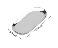 FTVOGUE Nordischen Stil Edelstahl Ablageschale Handtuch Kosmetik Schmuck Obst Kuchenplatte für Office Home Schreibtische(L-Silber)
