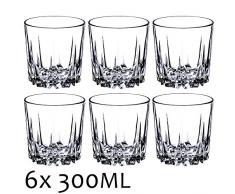 KADAX Trinkgläser aus hochwertigem Glas, 6er Set, Wassergläser, dickwandige Saftgläser, geriffelte Gläser für Wasser, Drink, Saft, Party, Cocktailgläser, Getränkegläser (niedrig, 300ml)