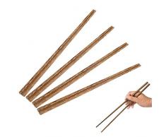 EQLEF® Essstäbchen-Kochen, 4 Paar-Lange Hölzerne Chinesische Essstäbchen 38cm/14,9 Zoll(38cm)