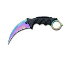 Edelstahl Fox Knives Butterfly Trainer Karambit Jagd Messer Huntsman Dagger Knife Outdoor Camping Ausrüstung Survival (Lila)