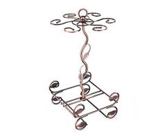 Freistehend Wein-Ausstellungsstand, Tabletop Weinkelch, halten kann 2 Flaschen Wein und 6 Weingläser