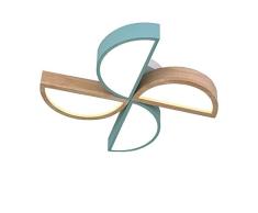Kronleuchter,LED-Decke Hellblau Mühle Wohnzimmer moderne Deckenleuchte Holz und Acryl Design Interieur Beleuchtung Schlafzimmer Küche Gang Balkon Dekoration 50 * 8 cm stufenlos dimmen Fernbedienung