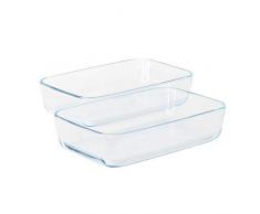 ProCook Ofenform aus Glas - rechteckig - 2-teilig - Auflaufformen - Set
