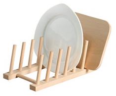 Kesper 6 Teller/Brettchen Tellerständer, Holz, beige, 25 x 14 x 8 cm