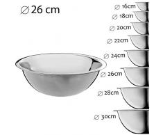 KADAX Schüssel aus Edelstahl, Rührschüssel, Salatschüssel mit hohem Rand, multifunktionale Küchenschüssel, Servierschüssel, Edelstahlschüssel für Küche, Salat, Teig, rund (Ø 26 cm)