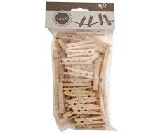 Spetebo 50x Mini Holzklammer - 4,5cm - Holz Wäsche Klammer Natur Deko Zierklammer Clip