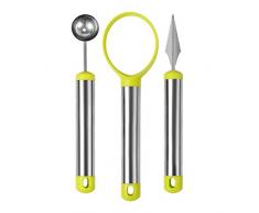 Aitravel Edelstahl Melone Baller & Gravur Cutter & Fruchtlöffel Set Für Obstschneider Dig Pulp Separator Und Schnitzen (3 Stück)