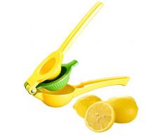 Rosenstein & Söhne Zitronenpresse Metall: 2in1-Metall-Zitruspresse, 2 Schalen für Zitronen & Limetten, Ø6&7,5cm (Zitronenpresse manuell)