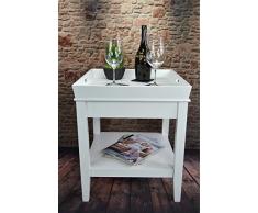 Livitat® Tabletttisch 50 x 50 cm Beistelltisch Tablett Couchtisch Landhaus LV4050