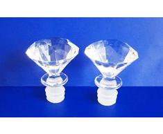 Anik-Shop 2X Wein-Stopper Diamant Weinflaschenverschluss Flaschen Stopper Stopfen Bar Kork Kristall 34