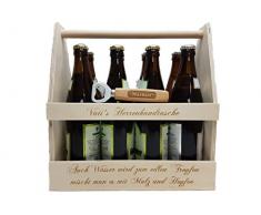 KF-Holz 8er Bierträger/Männerhandtasche mit Kapselheber + gratis Gravur