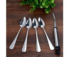 JUSTDOLIFE 4 ScÜcke Grapefruit Löffel Edelstahl Gezackte Frucht Löffel Dessert Löffel mit Grapefruit Schäler