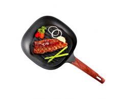 SHYOD Smokeless Steak Bratpfanne Strip Pan Induktionsherd Allgemein Antihaft-Rindfleisch Spezialtopf