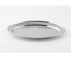 Weis 25025 Servierplatte oval 25x17 cm, Edelstahl, Silber, 25 x 17 x 2 cm