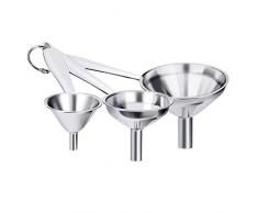 Küche Trichter aus Edelstahl,Kleiner Trichter Mini-Flachmann-Trichter mit langem Griff (3er Set, Silber)