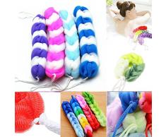 Back Strap Scrubber Bad Duschstangen Mesh Puff Peeling weichen Loofah Pinsel zufällige Farbe 1PC