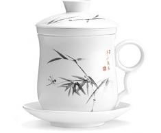 Teetasse Mit Deckel Und Sieb - Tee Aufgussbecher Diffusor - Tasse Mit Aufguss - Siebe Teesiebe Tee Tassen Steiger Zubehör 350 ml