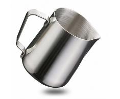 Kompassswc Milchkännchen aus Edelstahl Profi Milch Aufschäumkännchen rostfrei Milchkanne Milch Aufschäumen für Kaffee (600ml)