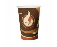 Papstar Trinkbecher / Papierbecher TO GO (50 Stück) 0.3 l, ideal für unterwegs, für Kalt- oder Heißgetränke (Milchkaffee, Kaffee, Latte, oder Tee) #14804