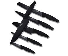 Axer Küchenmesser Set mit 6 Edelstahlmessern für Köche (Schwarz)