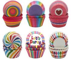 INTVN 600 Stücke Mini Muffin Förmchen, Cupcake Wrapper Regenbogen Papier Fällen Liners Muffin Backförmchen für Dessert Hochzeit Geburtstag Party