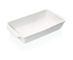Rechteckige Auflaufform aus Porzellan mit Griffen, in Gastronomie-Qualität, Farbe Weiß, 41 x 22 cm