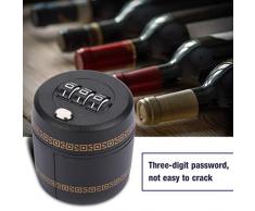 Weinflaschenschloss Zink-Legierung Kombinationsschloss Weinstopper 3-stellige Flasche Passwort Code Lock zum Schutz von Rotwein
