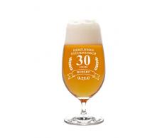 LEONARDO Pilstulpe mit Gravur Motiv Glückwunsch - Geschenkidee Bierglas mit Wunsch-Name graviert Vatertag