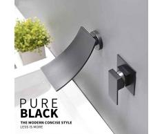 TYOLOMZ Ding fei mattschwarz mit dunklen in die Wand Art einzigen heißen und kalten Wasserbad Topf bibcock Wasserfall