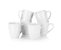 MALACASA, Serie Elisa, 12 teilig Becher Set Porzellan Kaffeebecher Kaffeetasse