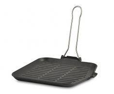 Ilsa Dietella Grillpfanne, aus Gusseisen, Aluminium, Antrazit, 24 x 24 cm