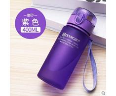 Zur Schule gehen Junge Trinkbecher Haushalt mit Deckel gerade Trinken kleinen Mund Anti-Fall-Kinderschale gefrostet lila 400ml