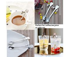 304 Edelstahl Löffel, 2 Pcs Geschenk Kaffeelöffel mit Nette Katzen Pflaume Löffel Tee Aufhängen Tasse Löffel Besteck Trinken Tools Kitchen Coffee Desert Spoon Gadgets