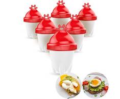 Aribest Easy Egg Eierkocher，Hard Boiled Egg Cooker,Silicone Egg Eierkocher Boil Egg Maker,FDA Antihaft-Silikon,BPA-frei,6 Stück,New Version！