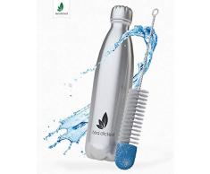 teadicted Premium Thermoskanne 1L | Auslaufsichere Edelstahl Thermosflasche | BPA-frei | Designer-Isolierkanne | 12h heiß & 18h kalt | ideal für Sport & Kinder | + GRATIS Flaschenbürste