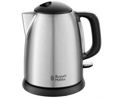Russell Hobbs Mini-Wasserkocher Adventure Edelstahl, 1,0l, 2400W, Schnellkochfunktion, herausnehmbarer Kalkfilter, optimierte Ausgusstülle, kleiner Reisewasserkocher, kompakter Teekocher, 24991-70