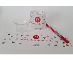 12 Mini Tischlichter mit Teelichtglas (auch Tischkarte) für alle Feste, Hochzeit Goldene Hochzeit, Tischschmuck Tischdekoration für alle Feste Jetzt wird gefeiert Motiv - 2 Sektgläser, personalisierbar