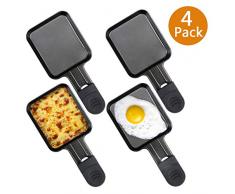 Raclette Grill Pfännchen mit Antihaftschicht, 4er Set