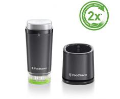 Foodsaver VS1192X Handheld, kabelloser und aufladbarer Vakuumierer für Lebensmittel mit Ladestation, 1 Frischebehälter & 5 Frischebeutel, schwarz