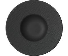 Villeroy & Boch - Manufacture Rock Pastateller, 28 cm, Premium Porzellan, spülmaschinen-, mikrowellengeeignet, schwarz
