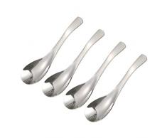 BESTONZON 1 stück verdicken chinesische suppenlöffel, edelstahl reislöffel, tafellöffel, reisreis, wonton, miso suppe