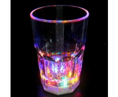 GW Handels UG LED Cocktailglas, Trinkglas 400 ml blinkend, Longdrink Glas, bunt mit Farbwechsel