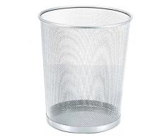 Idena 10046 - Papierkorb groß, Metall, Circa 19.4 L, silber