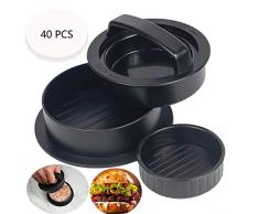 LEZED Burgerpresse Patty Presse Maker Burger Pattie Presse 3 in 1 Burger Patty Presse für perfekte Burger Hamburgerpresse Hamburgerformer für 3 Patty Varianten + 40 Patty Papers, Spülmaschinenfeste