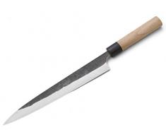 Original japanisches YANAGIBA-Messer Kuroshiage Yoshimi Kato. Klingen-Länge 27cm. Aogami super, handgeschmiedet. Runder Echt-Holz-Griff aus hochwertiger amerikanischer Kirsche