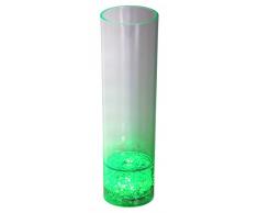 LED-Highlights Led Glas Becher Longdrinkglas 300 ml Led Farbwechsel bunt mit Batterie wechselbar Bar Kunststoff Trinkglas beleuchtet Cocktailglas Leuchtglas